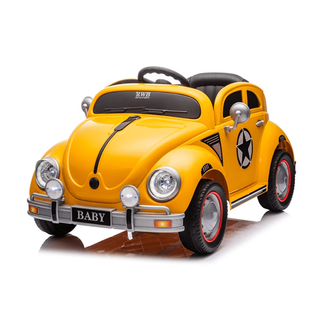 Vintage Style Electric Ride-On Beetle-Rubber Wheels-Lth Seats 12v-(ages 2-5) - Image 3