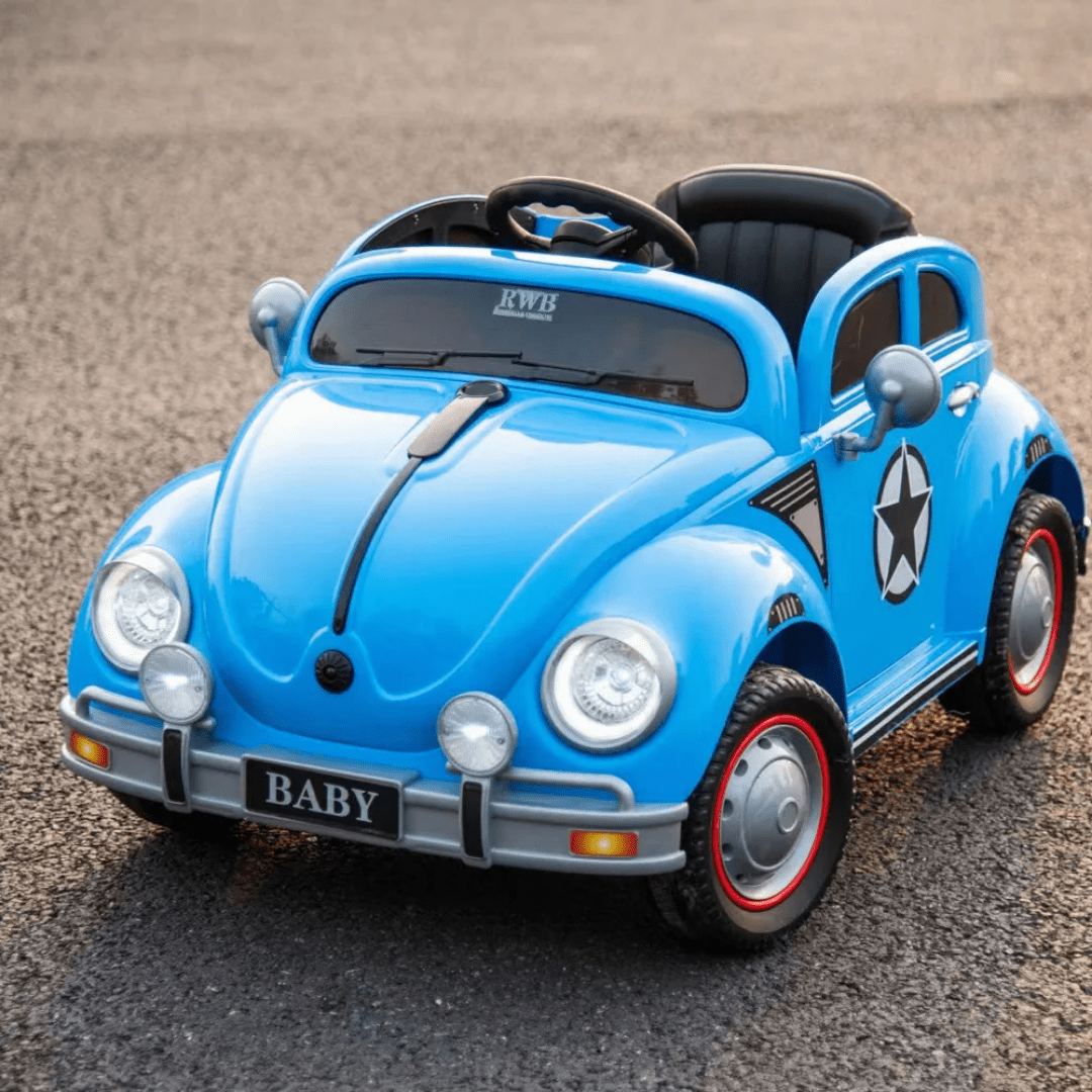 Vintage Style Electric Ride-On Beetle-Rubber Wheels-Lth Seats 12v-(ages 2-5) - Image 11