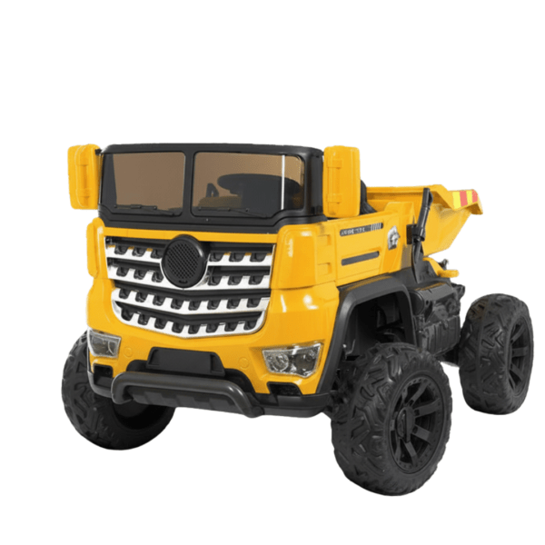 Premium 12V Kids Ride-On Monster Dump Truck-Rubber Wheels -Leather Seat & Auto-Tipper-(ages 3-9)
