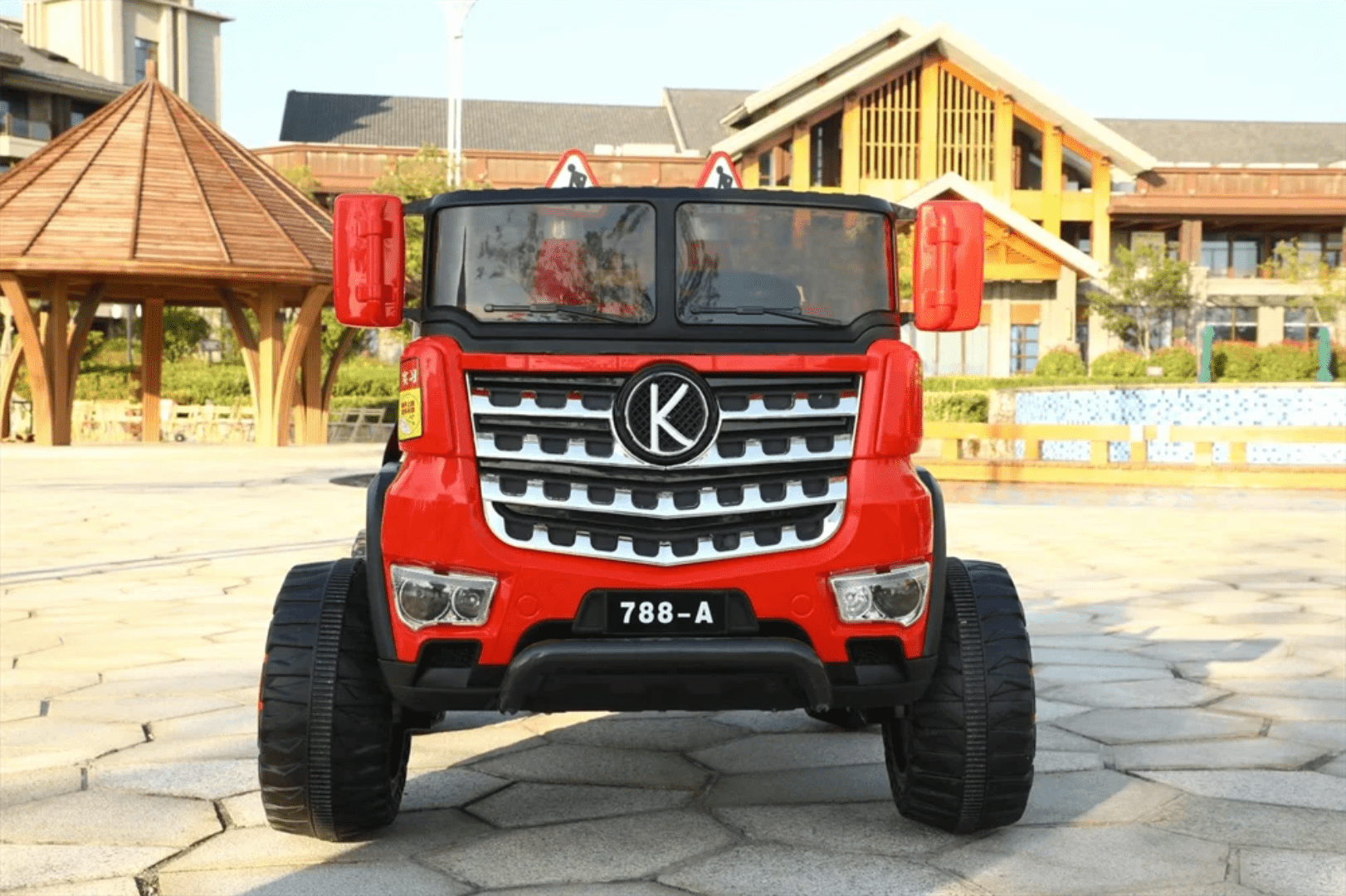 Premium 12V Kids Ride-On Monster Dump Truck-Rubber Wheels -Leather Seat & Auto-Tipper-(ages 3-9) - Image 3
