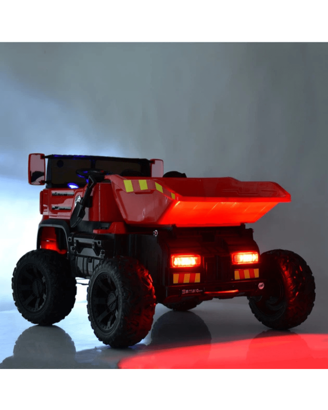 Premium 12V Kids Ride-On Monster Dump Truck-Rubber Wheels -Leather Seat & Auto-Tipper-(ages 3-9) - Image 8