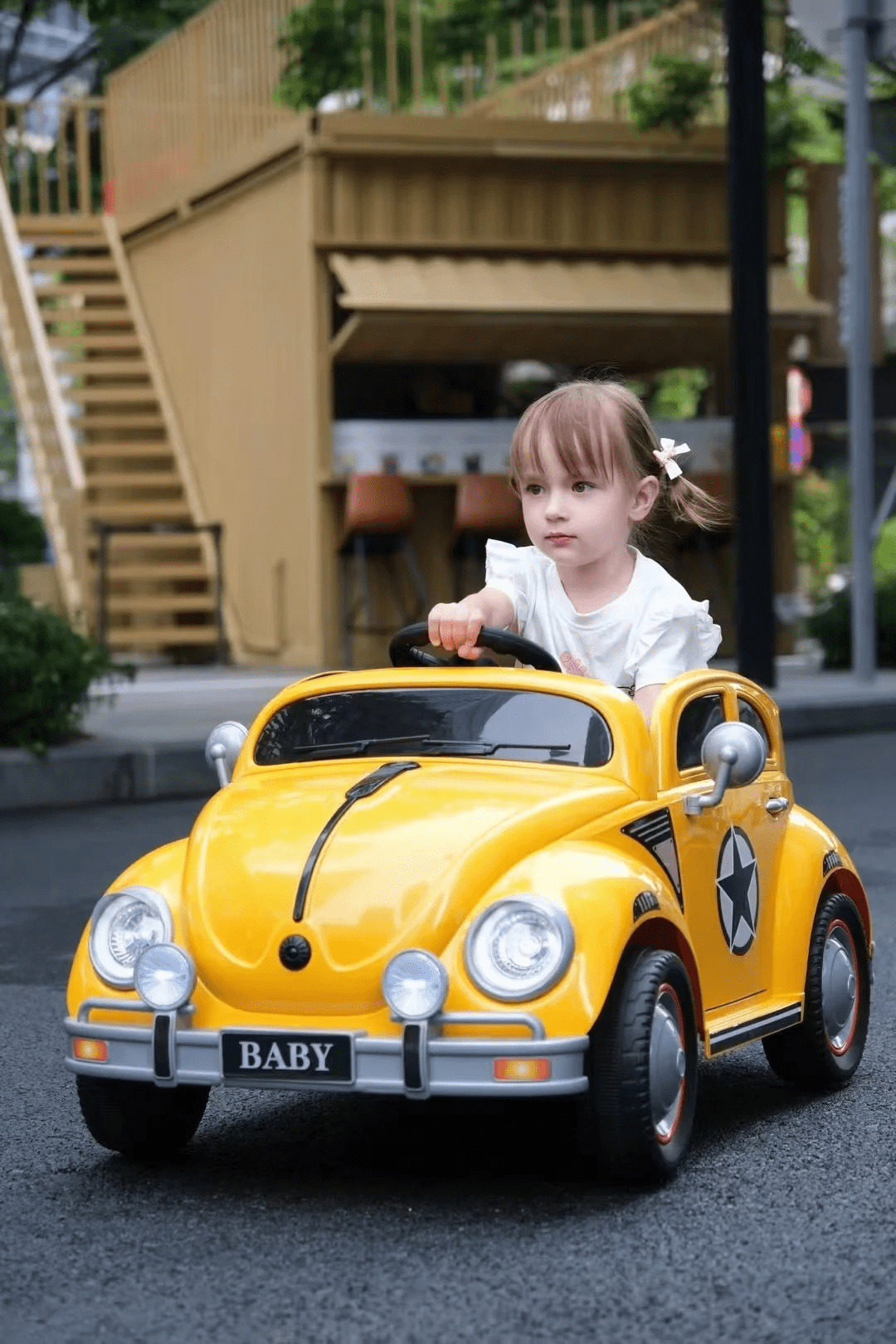 Vintage Style Electric Ride-On Beetle-Rubber Wheels-Lth Seats 12v-(ages 2-5) - Image 10