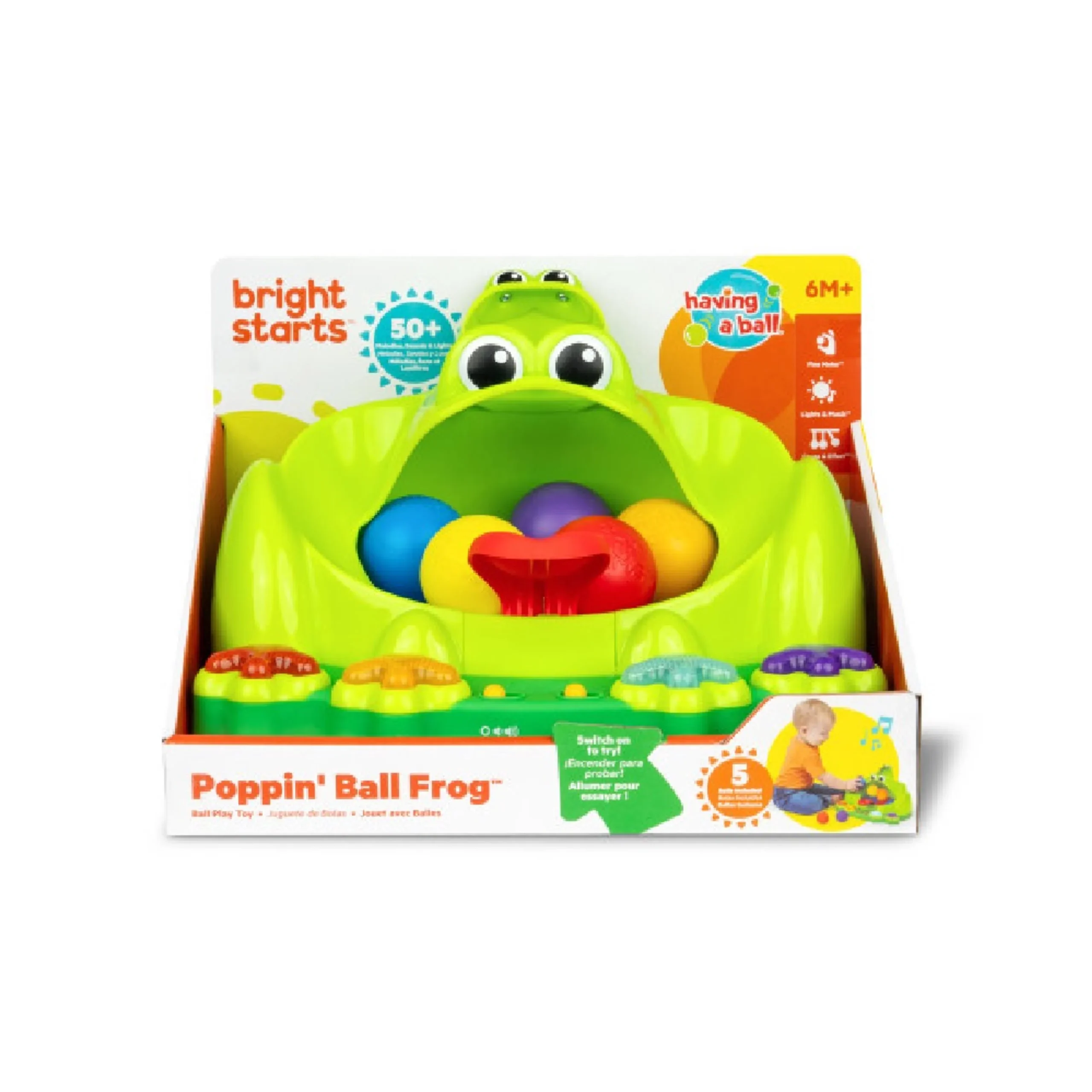 Bright Starts Poppin' Ball Frog Ball Play Toy