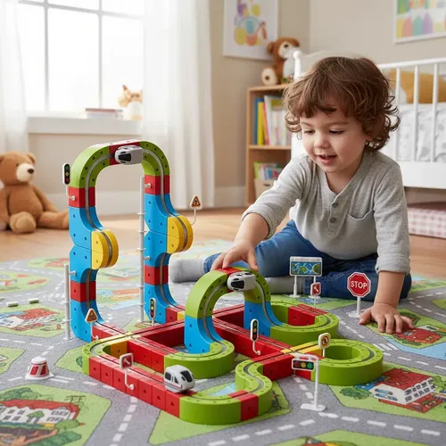 Magnetic Suspended Orbit Train Toy Track Set | 59-Piece DIY STEM Kit - Image 3