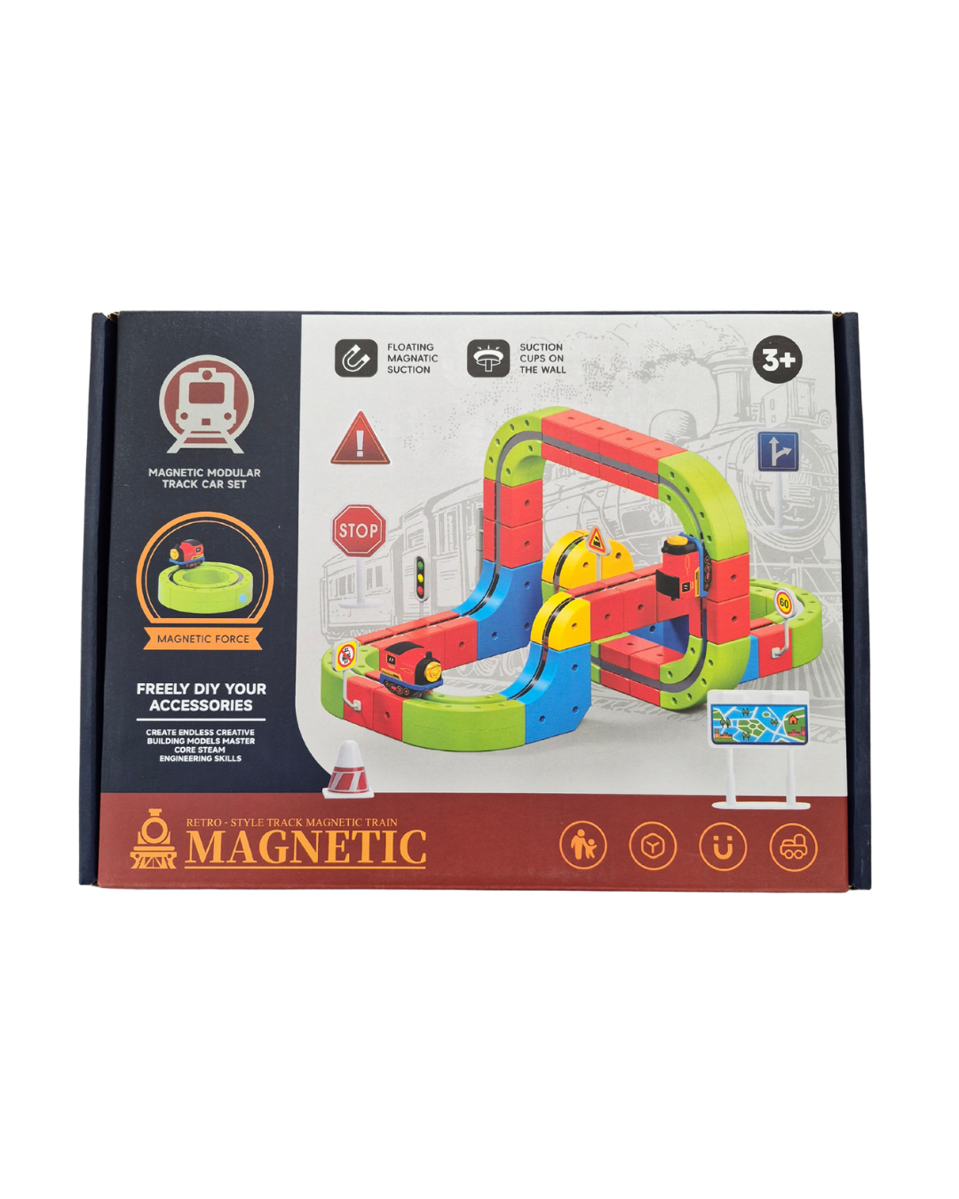 Magnetic Suspended Orbit Car Toy Track Set | 95-Piece DIY STEM Kit