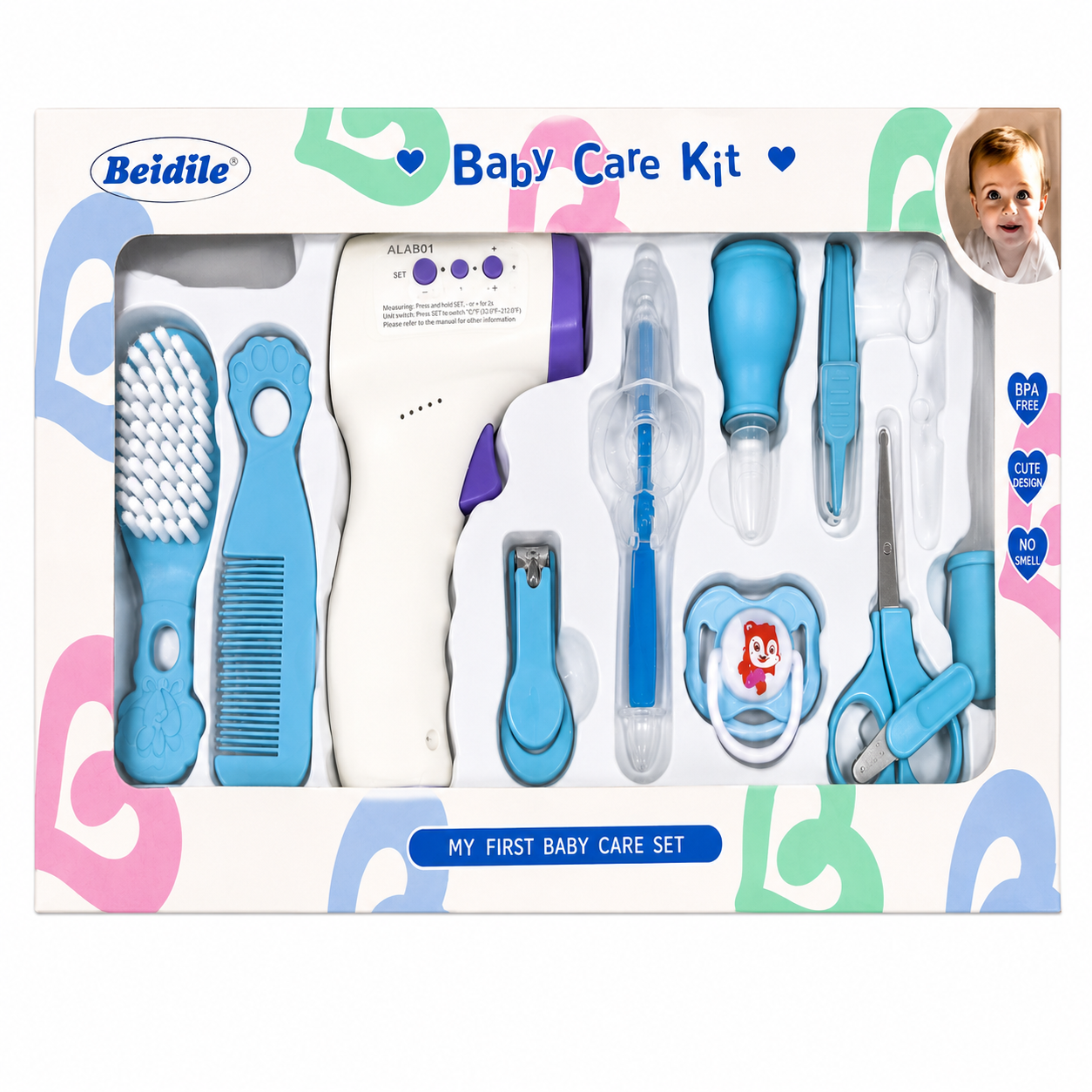 My First Baby Care Set - 10-Piece Newborn Grooming and Healthcare Kit