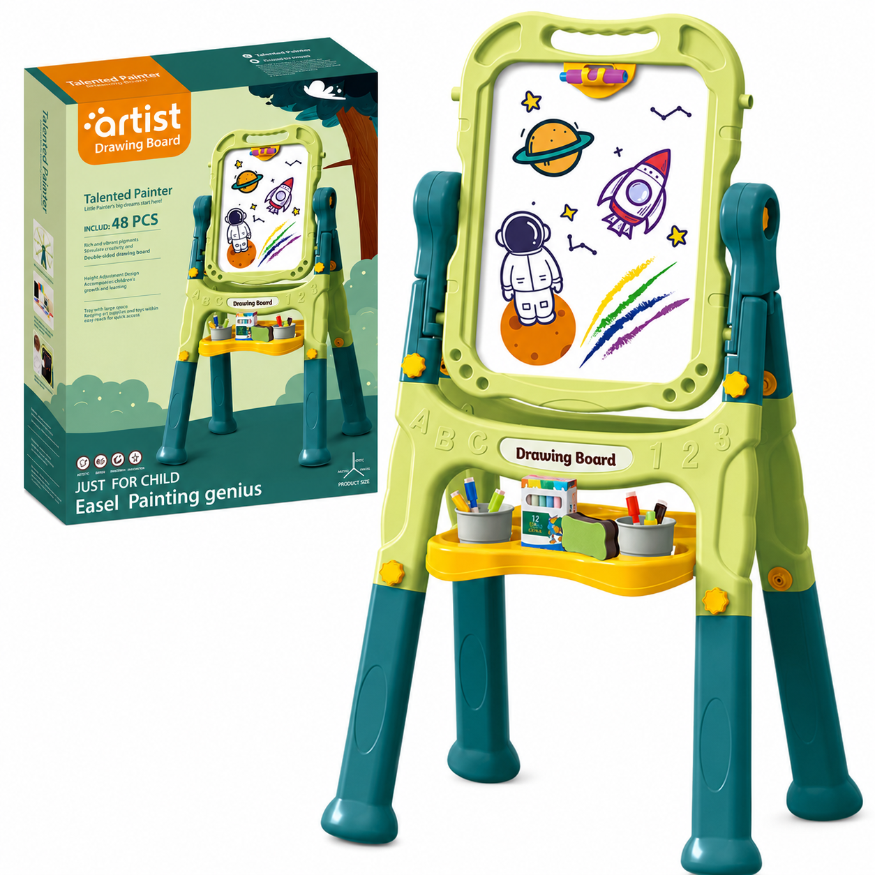 Moncha Magnetic Double Sided Drawing Board - 48pcs