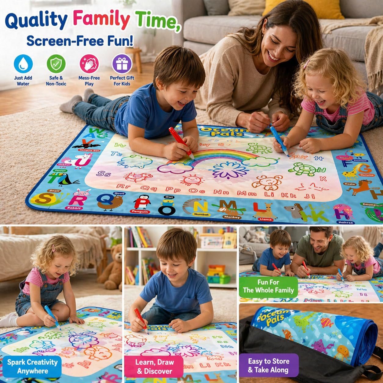 Moncha 80 x 60cm Re-useable Magic Water Drawing Mat - Image 8