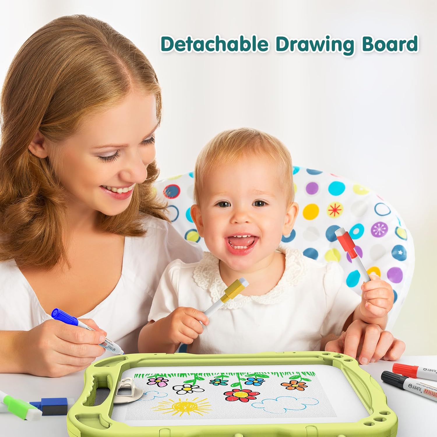Moncha Magnetic Double Sided Drawing Board - 48pcs - Image 5