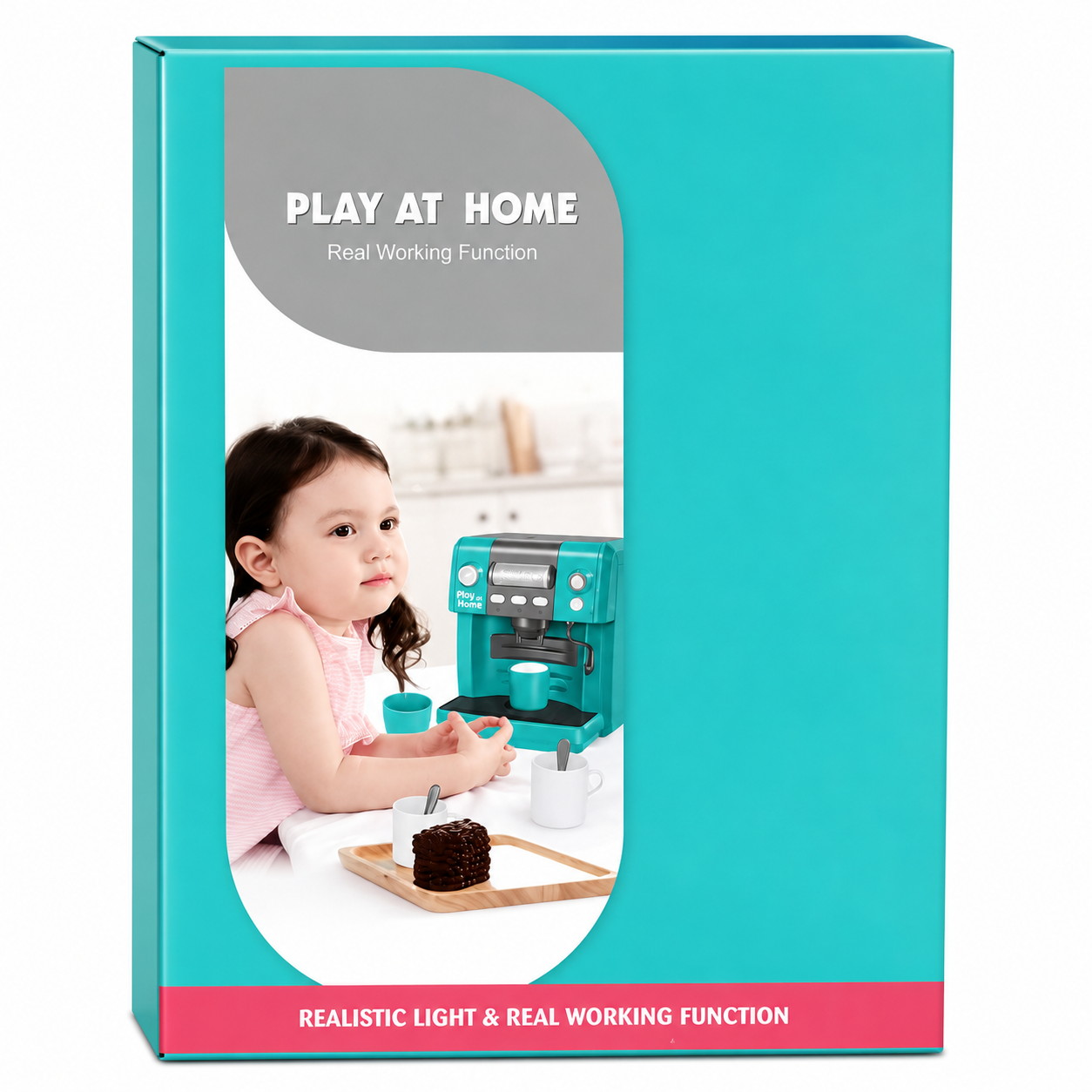 Moncha Kids Large Coffee Machine Playset with Real Functions - Image 5