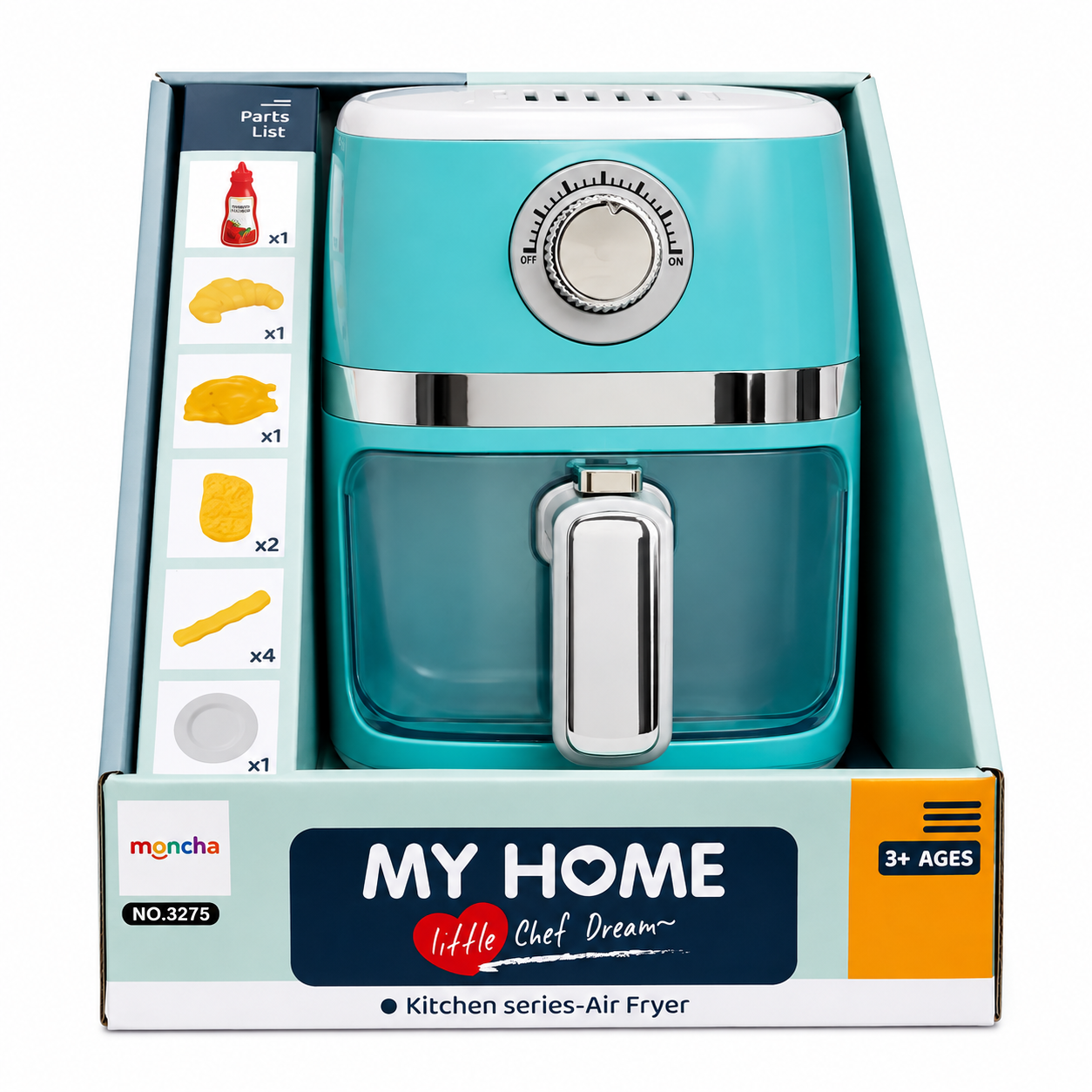 Moncha Toy Air Fryer 10pce - With Colour Changing Food