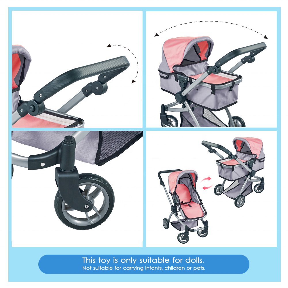 Moncha Deluxe Toy Doll Pram And Stroller - Image 3