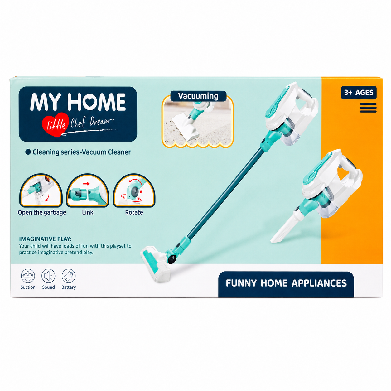 Moncha Wireless Vacuum Cleaner Toy with Suction Power & Sound Effects - Image 2