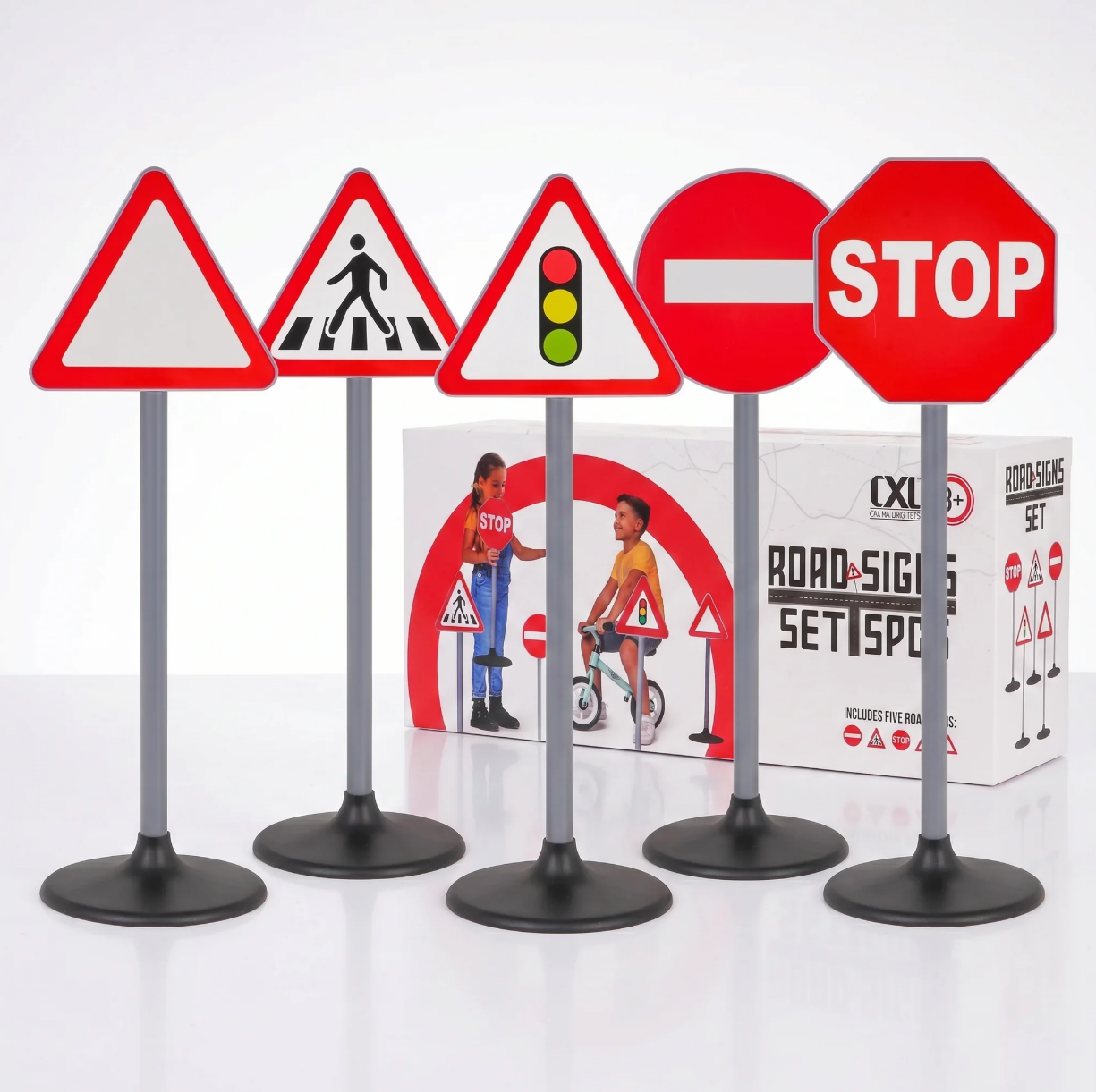 5-Piece Educational Traffic Road Signs Playset (70cm)