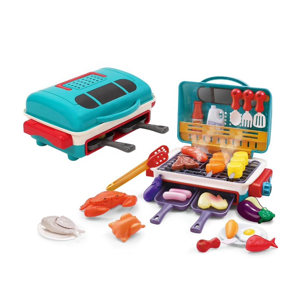 Interactive Kids BBQ Grill, Colour Changing Food Toy Set
