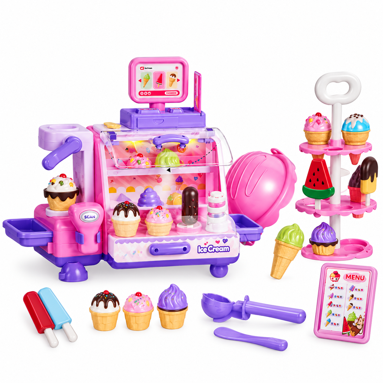 Ice Cream Maker Playset with Interactive Sound, Light and Mist Effects
