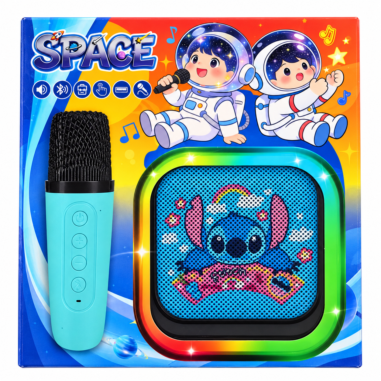 Stitch Mini Bluetooth Karaoke Speaker with Microphone